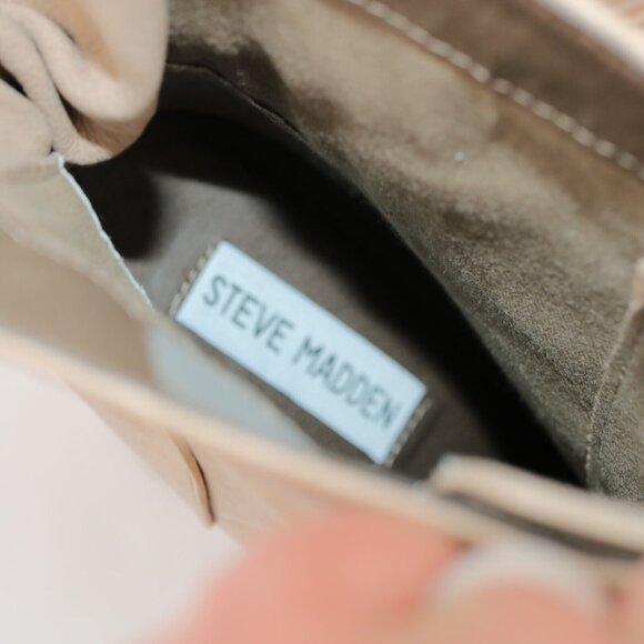 Steve Madden Womens Carnaby Boot Size 8.5 Tan Block Heel Platform Y2K Lace Up - Picture 8 of 12